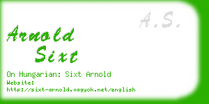 arnold sixt business card